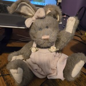 Boyds Bears Gray and Purplish Plush Bunny
